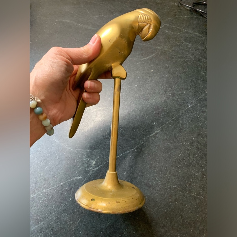 VINTAGE | Brass Parrot on Stand